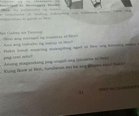 Gawain Sa Pagkatuto Bilang 2 Basahin Ang Kuwento Sa Ibaba Pagkatapos Ay Sagutin Ang Mga Tanong