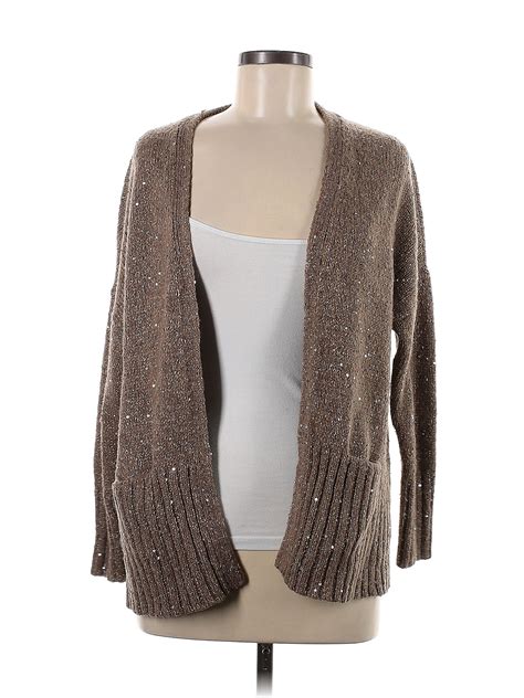 J Jill Color Block Solid Brown Cardigan Size M 65 Off Thredup