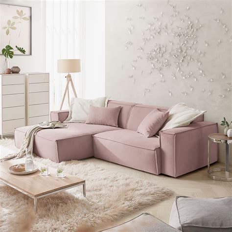 3c Candy Cord Ecksofa Upper East Farbe Rose Modell Longchair Links