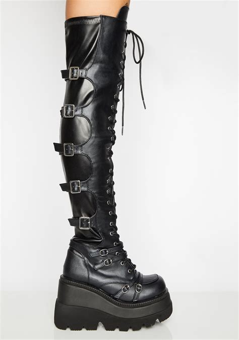 Demonia Earth Shaker Platform Boots Сапоги Готический стиль Обувь