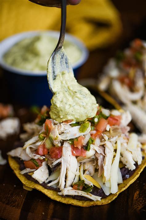 Easy Shredded Chicken Tostadas | Dude That Cookz