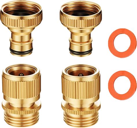 Shownew Garden Hose Quick Connector Solid Brass Water Hose Quick Connect Fittings 3