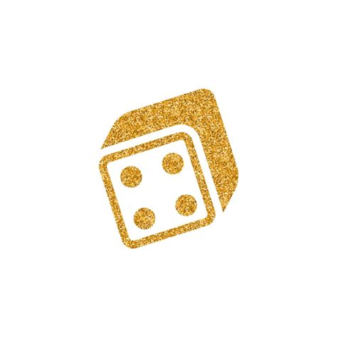 Premium Vector Dice Icon Gold Glitter Texture Vector Illustration