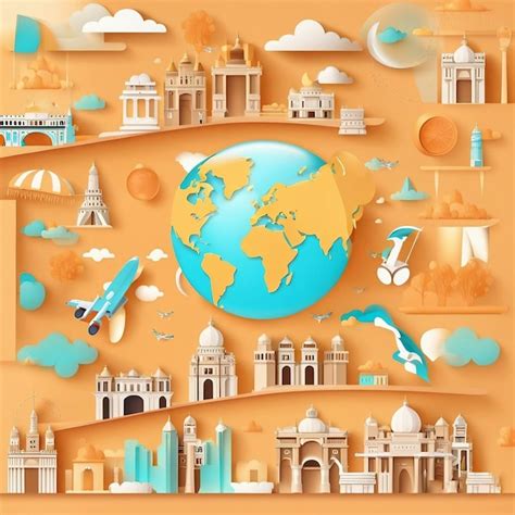 Premium Ai Image World Tourism Day Background