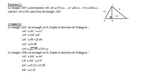 Exercices Corriges Tb Sur Le Th Or Me De Pythagore Pdf Google Drive