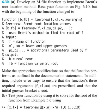 Solved 6 30 A Develop An M File Function To Implement Chegg