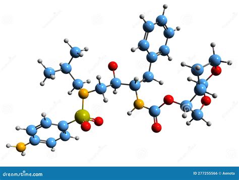 3D Image Of Darunavir Skeletal Formula Stock Illustration