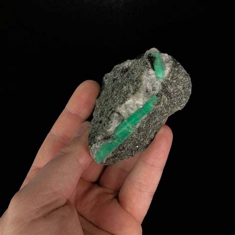 Green Emerald Crystals On Matrix Mineral Mike