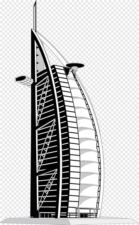 Free Download White And Black Skyscraper Building Illustration Burj