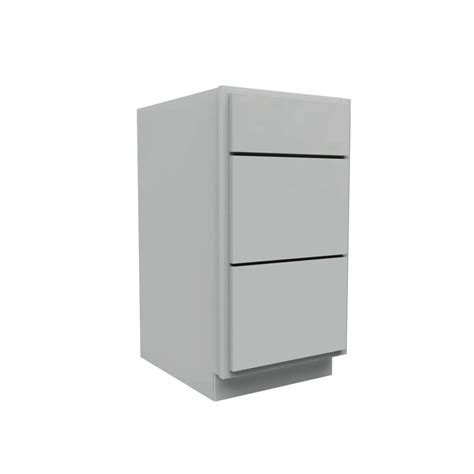 CNC L03 DB18 18 Inch Luxor Misty Grey 3 Drawer Base Cabinet At