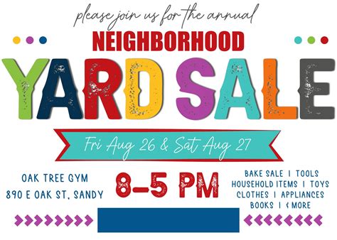 Community Yard Sale Flyer Printable Neighborhood Garage Sale Etsy