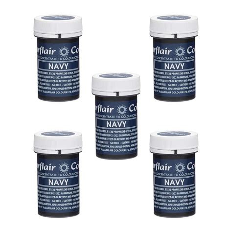 Amazon 5 X Sugarflair 25g Navy Spectral Paste Gel Edible Food