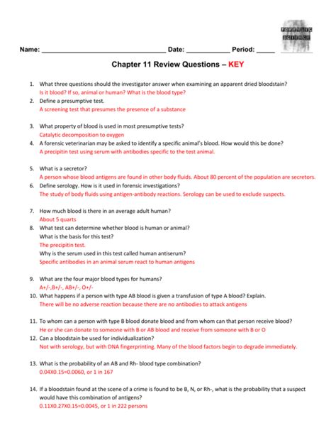 Forensic Science Test Questions And Answers