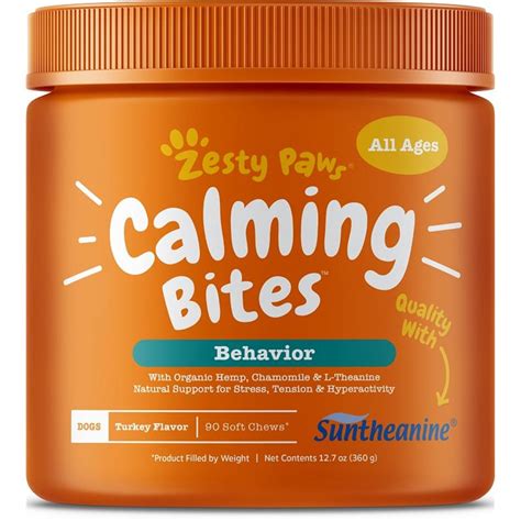 Zesty Paws Calming Bites Behavior Supplement For Dogs 90 Soft Chews