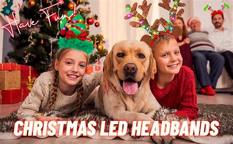 Amazon Fovths 2 Pack Christmas LED Headbands Xmas Headbands Light