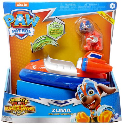 Paw Patrol Mighty Pups Super Paws Zuma Vehicle Figure Spin Master Toywiz