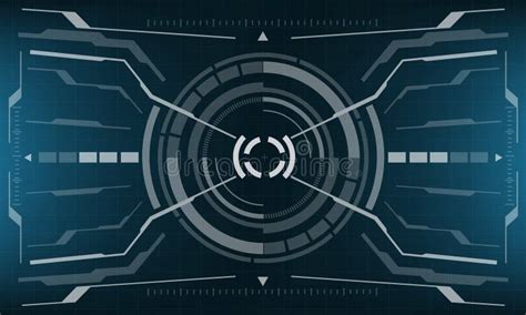 HUD Sci Fi Interface Screen View Geometric On Blue Design Virtual