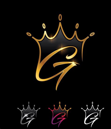 Golden Monogram Crown Initial Letter G 3107209 Vector Art At Vecteezy