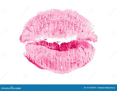 Lipstick Kiss Isolated On White Background Stock Image Image Of