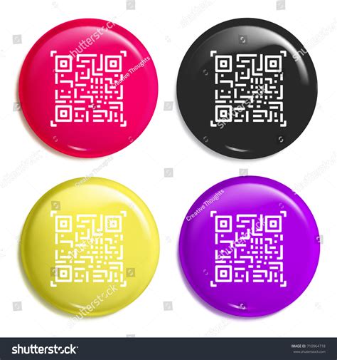 Qr Code Multi Color Glossy Badge Stock Vector Royalty Free 710964718 Shutterstock