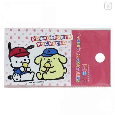 Japan Sanrio Vinyl Sticker Pompompurin Pochacco Ice Cream Kawaii