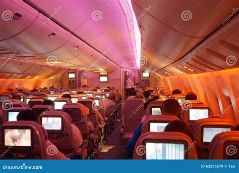 Boeing 777 interior editorial stock image. Image of airliner - 63295579