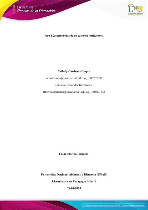 Fase 2 Características de un currículo institucional trabajo grual 1394