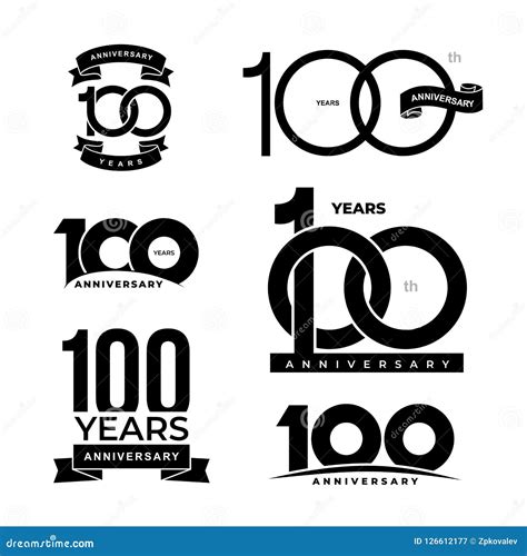 Set Of 100 Years Anniversary Icon 100 Th Anniversary Celebration Logo