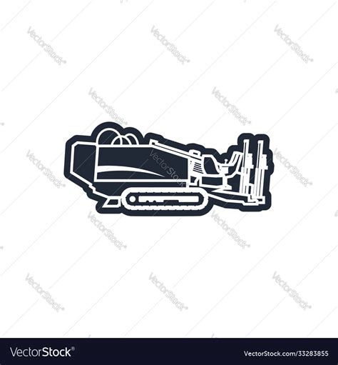 Horizontal Drill Machine Logo Royalty Free Vector Image