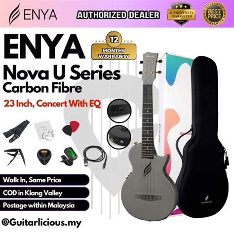 Enya Nova U Series Inch Carbon Travel Concert Ukulele With