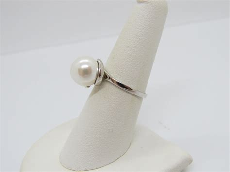 Vintage Sterling Silver White Pearl Ring Size 6 - Etsy