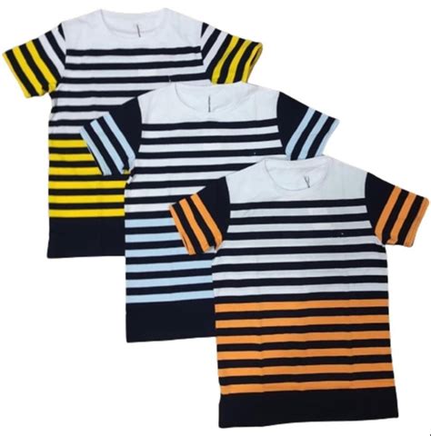 Round Half Sleeve Men Striped Cotton T Shirt Size S Xxl At Rs 280 In