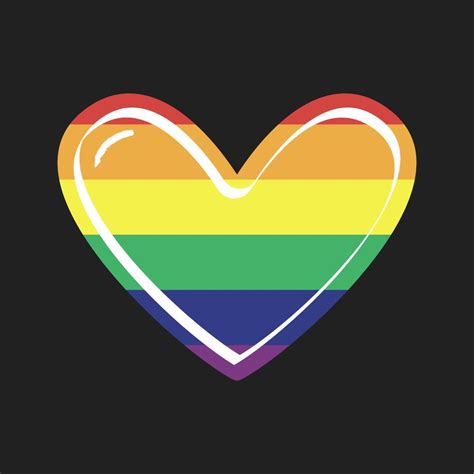 Rainbow Flag In Heart Shape Pride Lgbtq Love Lesbian Gay Bisexual Transgender Queer Symbol