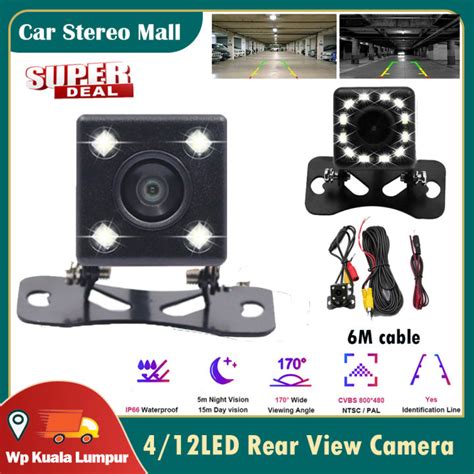 170 Degree 4 LED Night Vision Car Rear View Reverse Camera HD Video