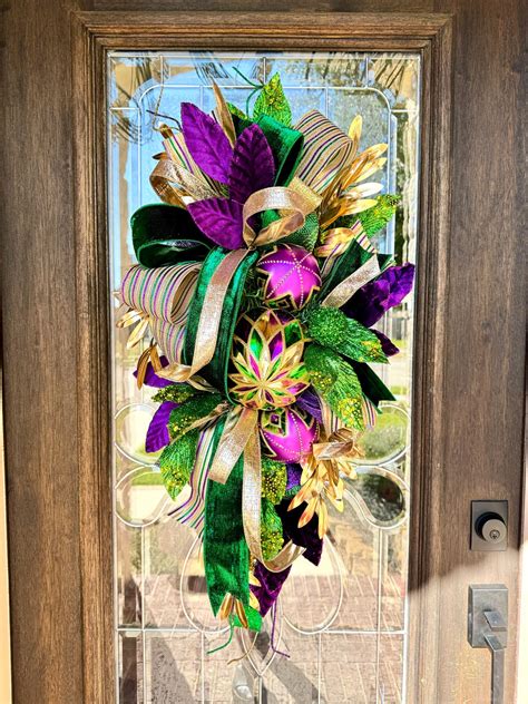 Mardi Gras Swag Wreath Elegant Mardi Gras Wreath For Front Door Mardi