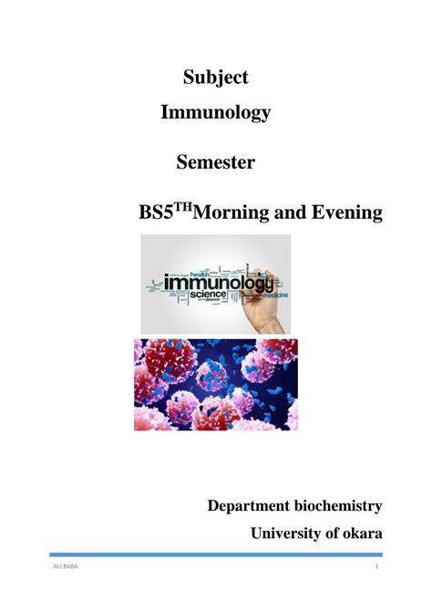 Solution Immunology Studypool