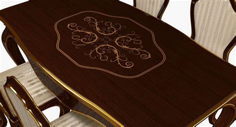 Classic Table And Chair 0001 Free 3d Model Cgtrader