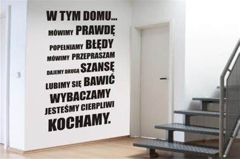 Naklejki Cytaty W tym domu mówimy prawdę Naklejki na ścianę cytaty