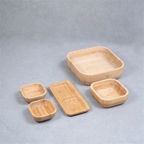 Kit Bowl Quadrado Cm Petisqueiras Bambu P S Oikos Madeiramadeira