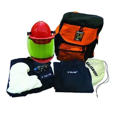 Salisbury Skcp8 Arc Flash Protection Kit With Flash Coat And Overpants With Backpack