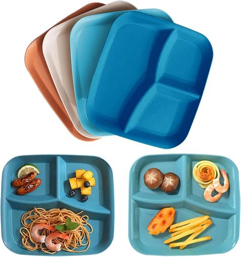 Lot De Assiette Regime Portion Adulte Assiette Compartiment Enfant