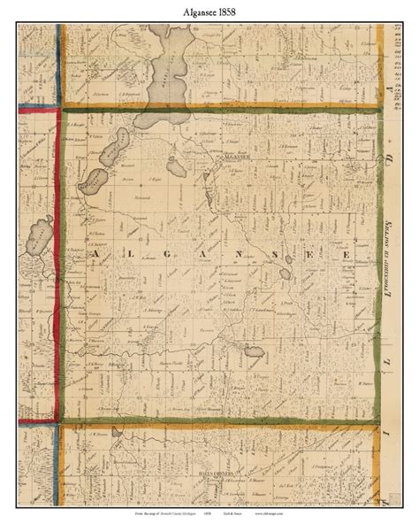 Algansee Old Town Map With Homeowner Names Michigan Etsy