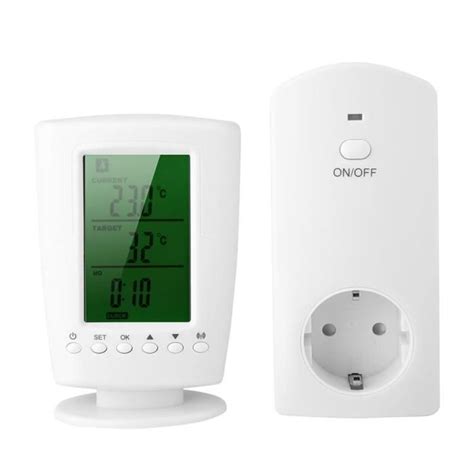 Tbest Thermostat Sans Fil Programmable Thermostat Et Prise Sans Fil