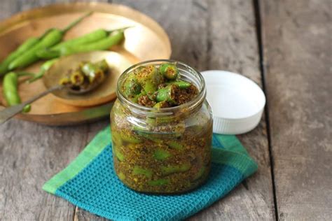 Green Chilli Pickle Recipe North Indian Style Hari Mirch Ki Achar