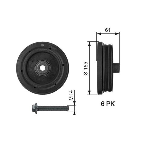 Crankshaft Pulley For Ford Focus Galaxy Tourneo Connect Mondeo Tdci