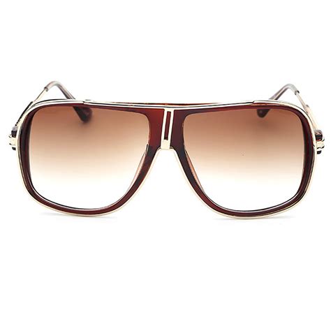 Owl ® 023 C3 Square Eyewear Sunglasses Women’s Men’s Metal Brown Frame Brown Lens One Pair