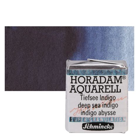 Schmincke Horadam Aquarell Artist Watercolor Deep Sea Indigo Supergranulation Half Pan