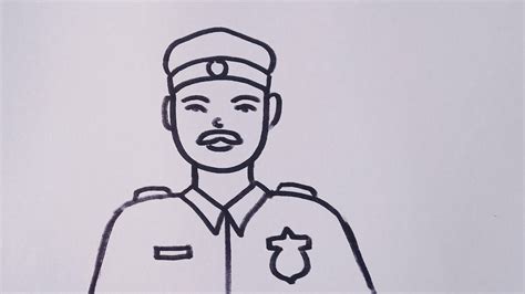 How To Draw A Policeman Easy Drawing Step By Steppoliceman Drawing