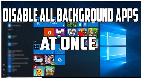 How To Disable All Background Apps In Windows 10 With One Click Youtube