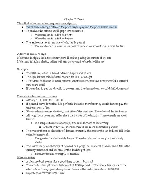 Chapter 7 Owen Svalestad Chapter 7 Taxes The Effect Of An Excise